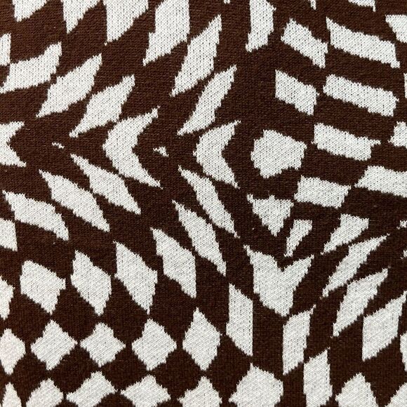 Wild Fable Checkered Jacquard Print Retro Midi Dress Brown & White Size Small - Picture 5 of 5
